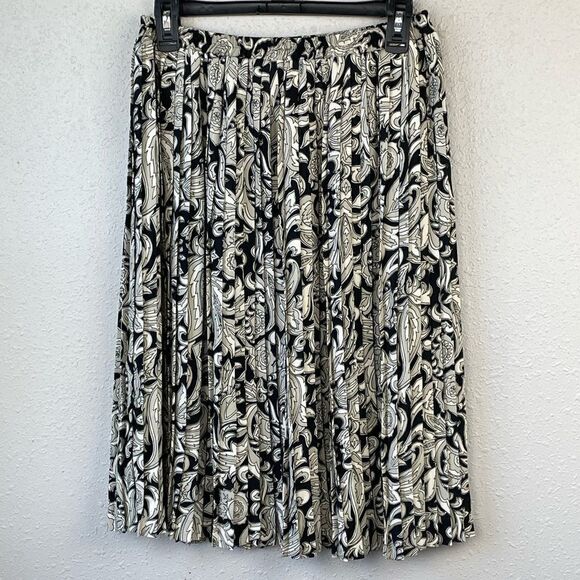 EUC Leslie Fay Womens Paisley Style Pleated Midi Skirt Size 10. - Picture 1 of 4